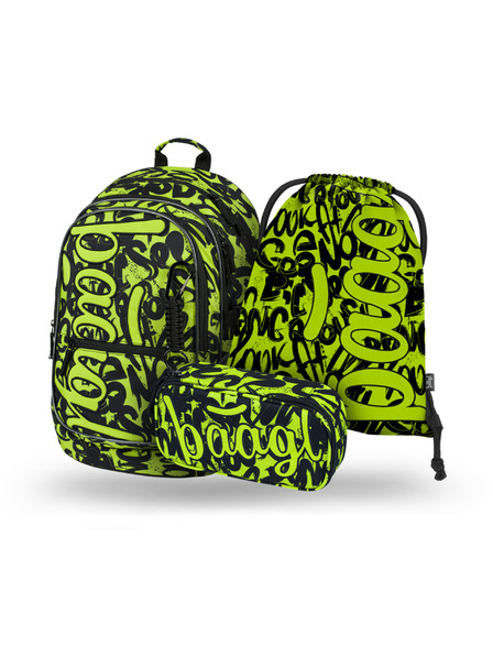 BAAGL  BAAGL 3 SET Core Lime: ruksak, pernica, vrećica