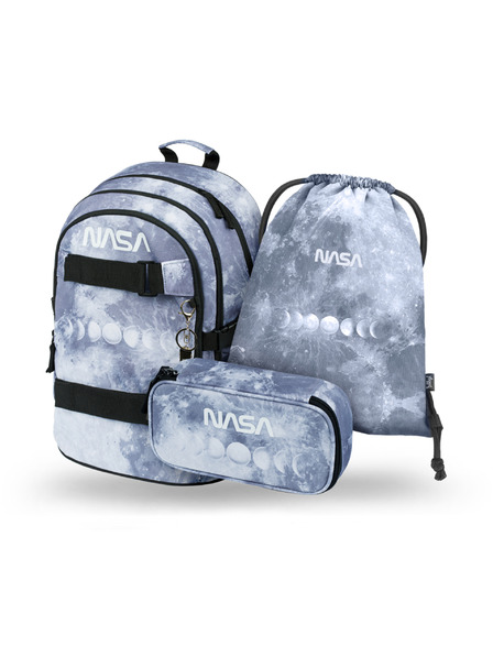 BAAGL  BAAGL 3 SET Skate NASA Sivi: ruksak, pernica, vrećica