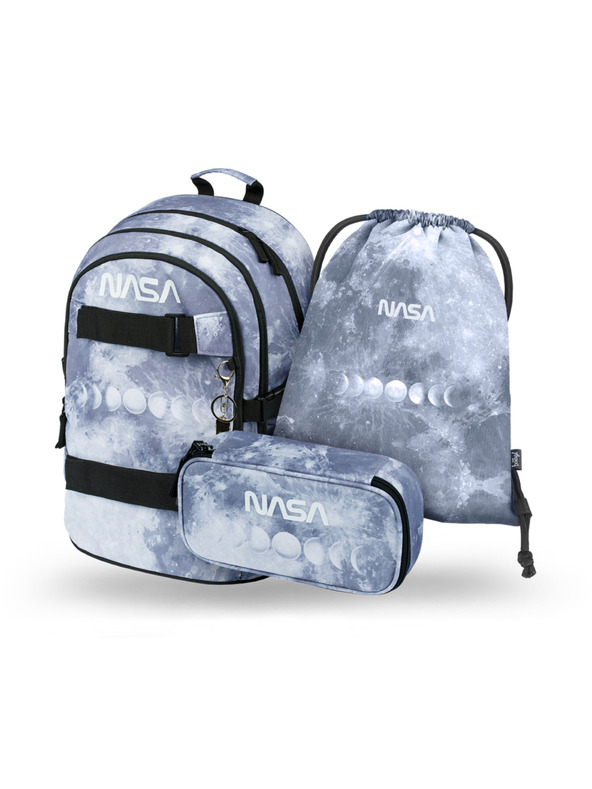 BAAGL  BAAGL 3 SET Skate NASA Sivi: ruksak, pernica, vrećica