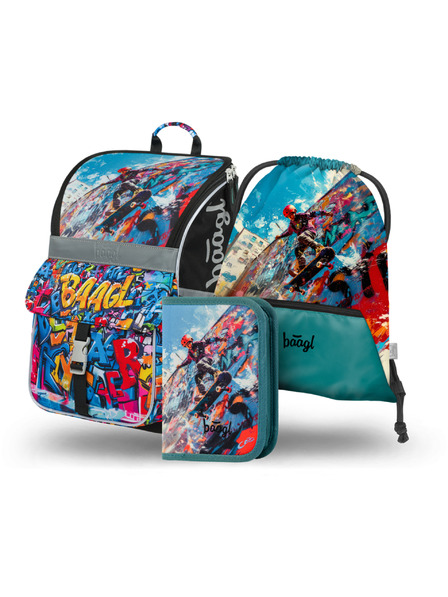 BAAGL  BAAGL SET 3 Zippy Skatepark: aktovka, pernica, vrećica