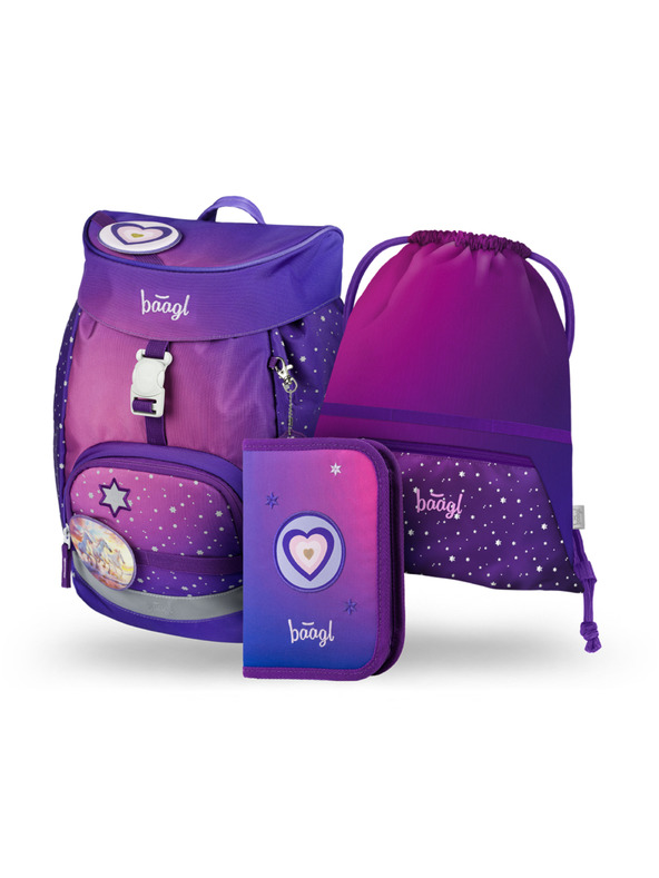 BAAGL  BAAGL SET 3 AIRY Konji srce: ruksak, pernica, vrećica