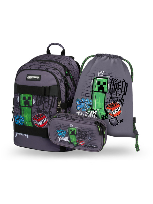 BAAGL  BAAGL SET 3 Skate Minecraft TNT: Ruksak, Pernica, Vrećica