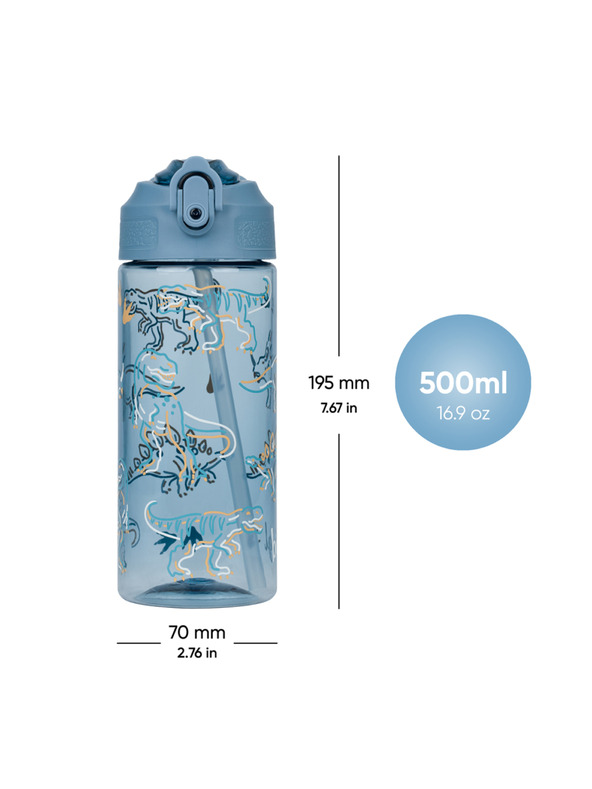 BAAGL  BAAGL Tritanska boca za piće sa slamkom Dino 500 ml