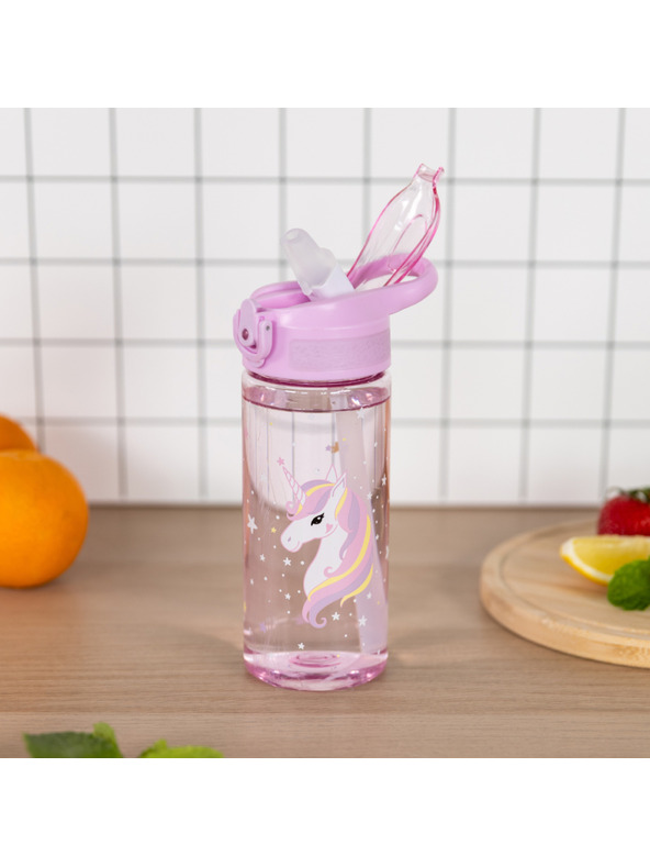 BAAGL  BAAGL Tritanska boca za piće sa slamkom Rainbow Unicorn 500 ml