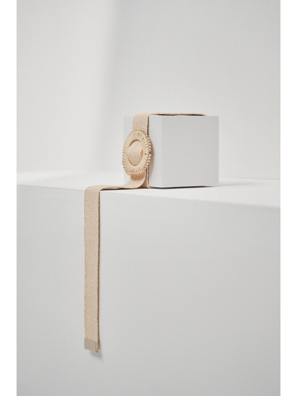 Moodo Bež pojas s okruglom kopčom