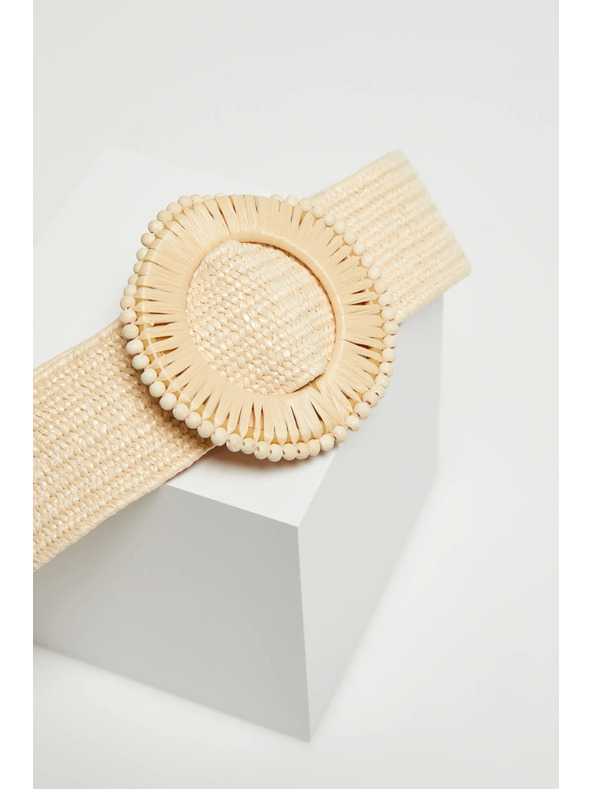 Moodo Bež pojas s okruglom kopčom