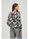 Moodo Cvjetna crno-bijela bluza Moodo