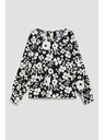 Moodo Cvjetna crno-bijela bluza Moodo