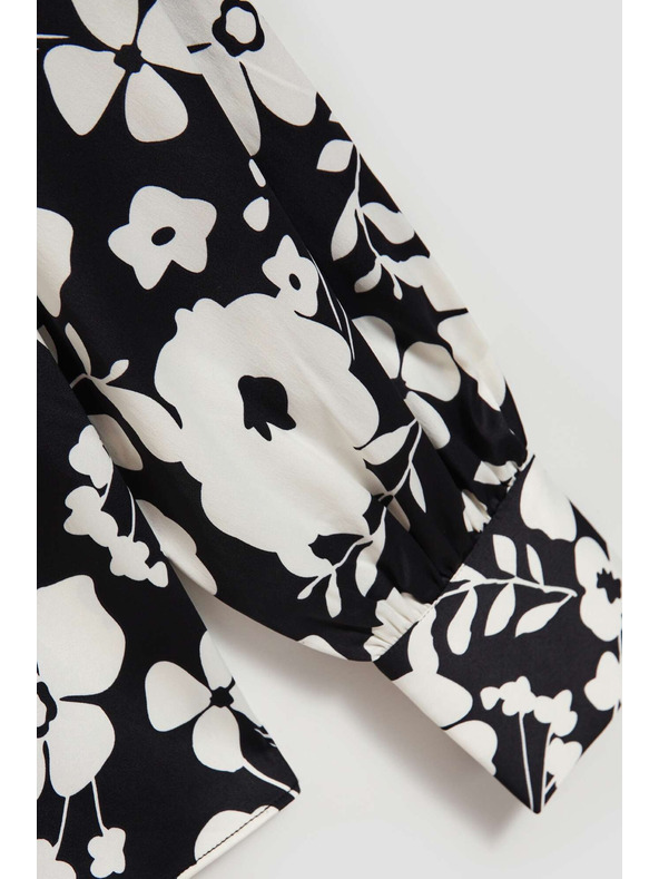 Moodo Cvjetna crno-bijela bluza Moodo