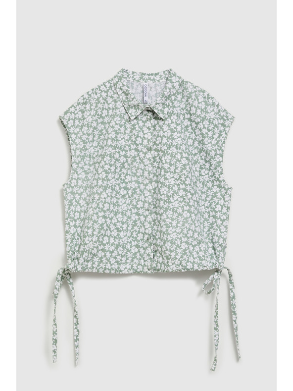 Moodo Uzorkovana bluza na vezivanje