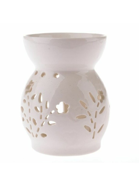 Casa de Engel Porculanska aroma lampa s cvjetovima, bijela, 1/48