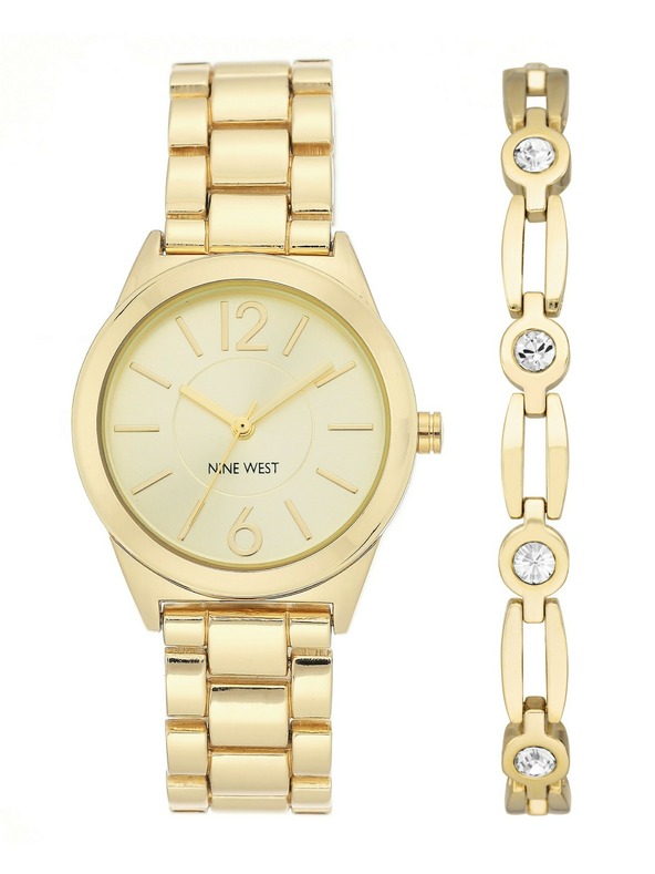 Nine West	 Ženski poklon set sata i narukvice Nine West NW/2168GPST