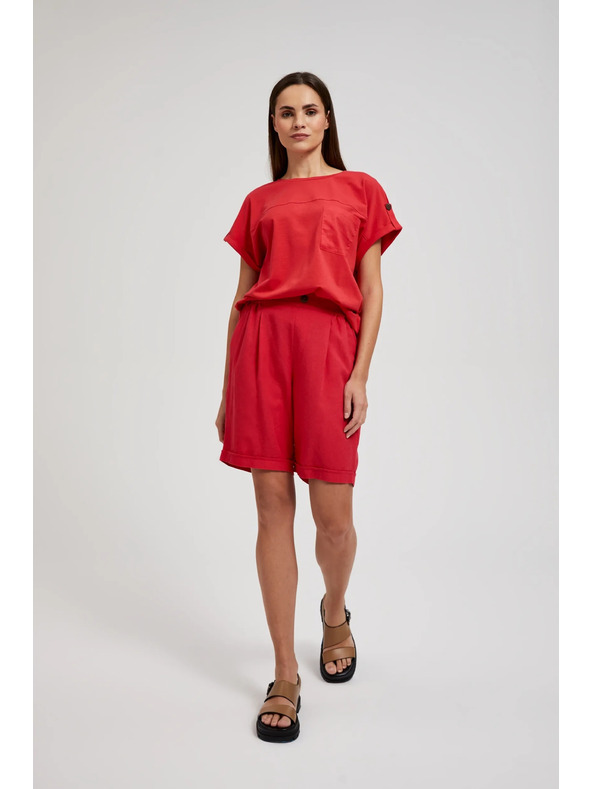 Moodo Crvene lanene kratke hlače