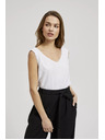 Moodo Bijela majica na bretele s ukrašenim rubom