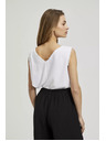 Moodo Bijela majica na bretele s ukrašenim rubom