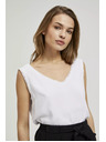 Moodo Bijela majica na bretele s ukrašenim rubom