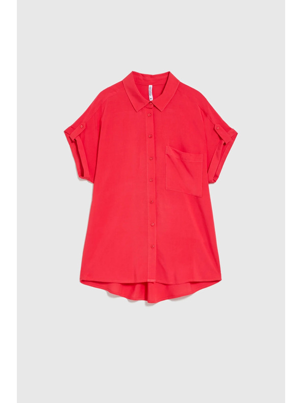 Moodo Crvena košulja s kratkim rukavima