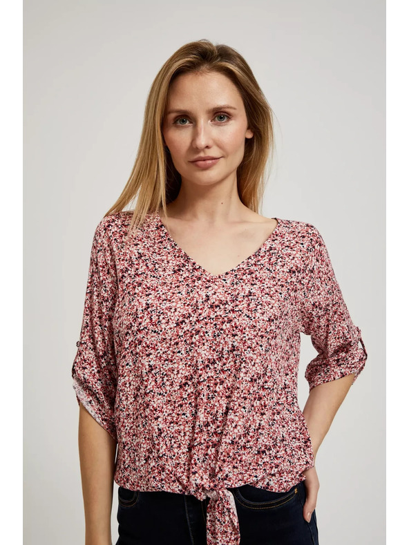 Moodo Ružasta bluza s vezivanjem