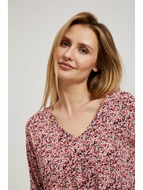 Moodo Ružasta bluza s vezivanjem