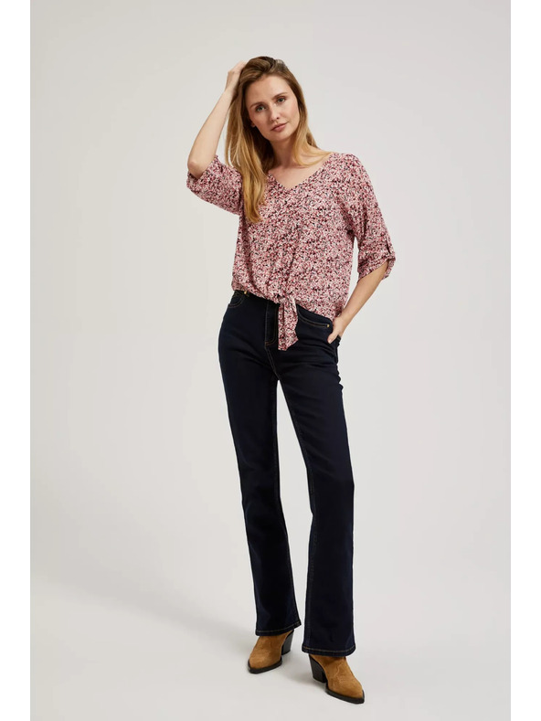 Moodo Ružasta bluza s vezivanjem