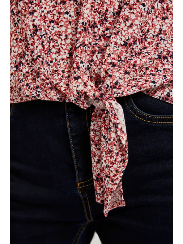 Moodo Ružasta bluza s vezivanjem