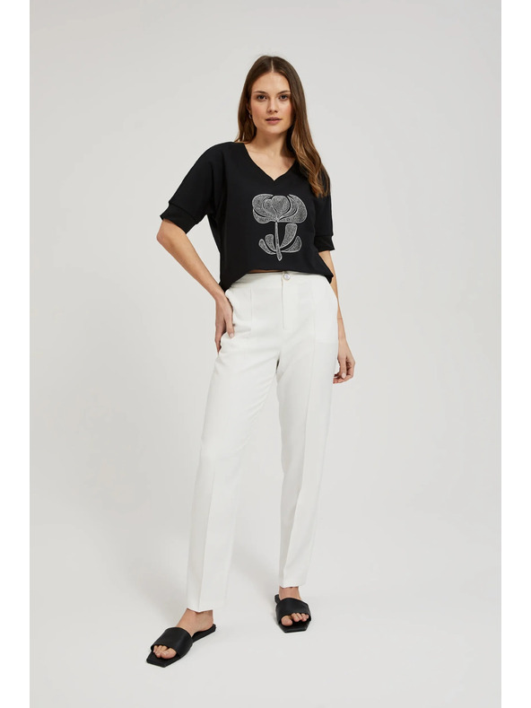 Moodo Bijele ravne hlače Moodo