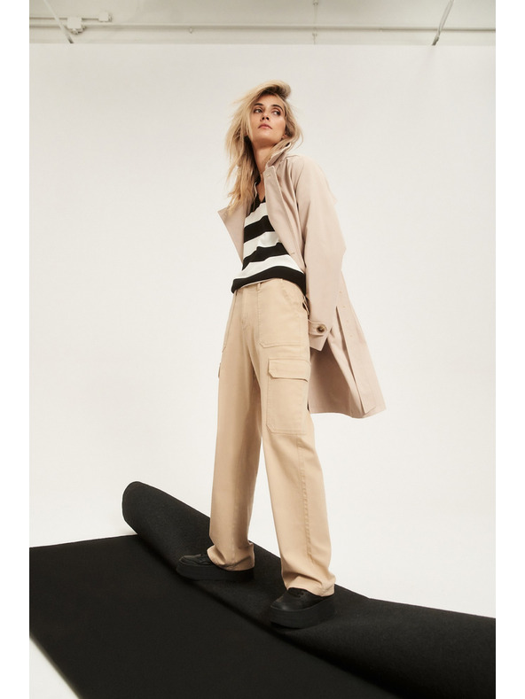 Moodo Bež hlače s džepovima