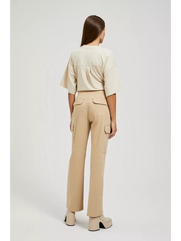 Moodo Bež hlače s džepovima