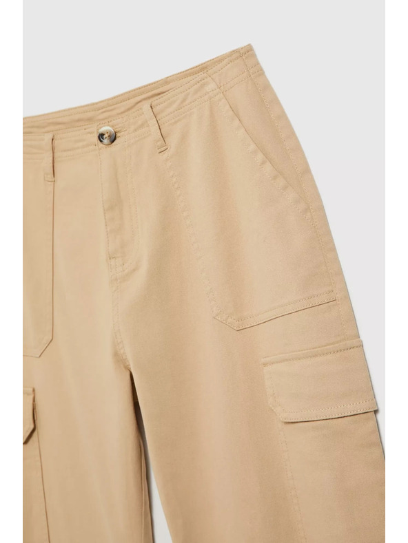 Moodo Bež hlače s džepovima
