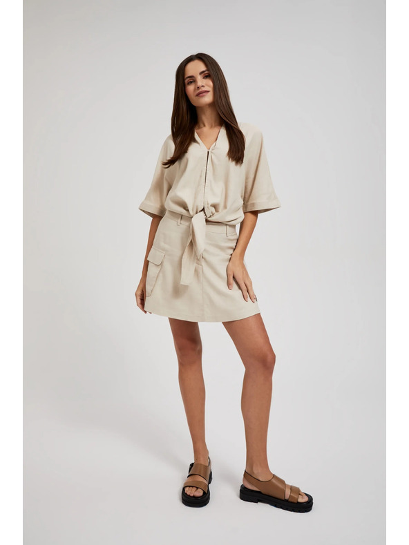 Moodo Krem kratke hlače s džepovima