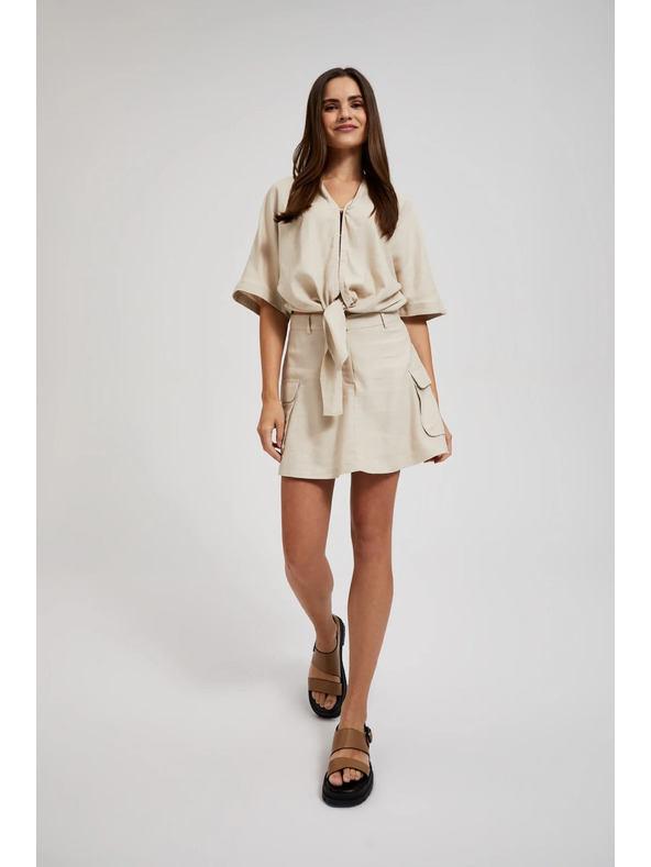 Moodo Krem kratke hlače s džepovima