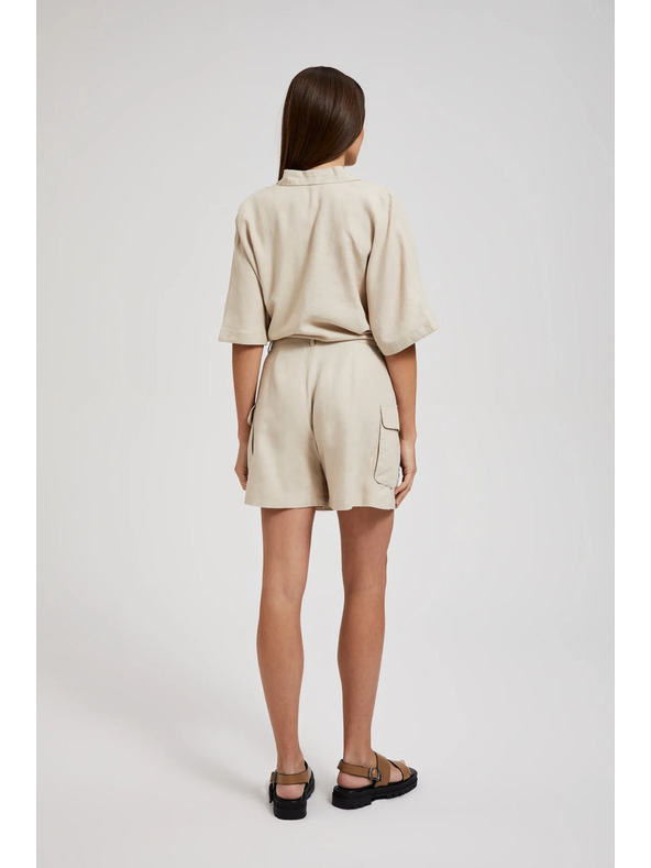 Moodo Krem kratke hlače s džepovima