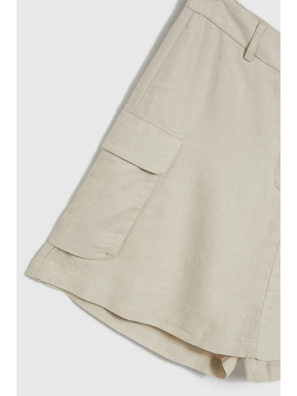 Moodo Krem kratke hlače s džepovima