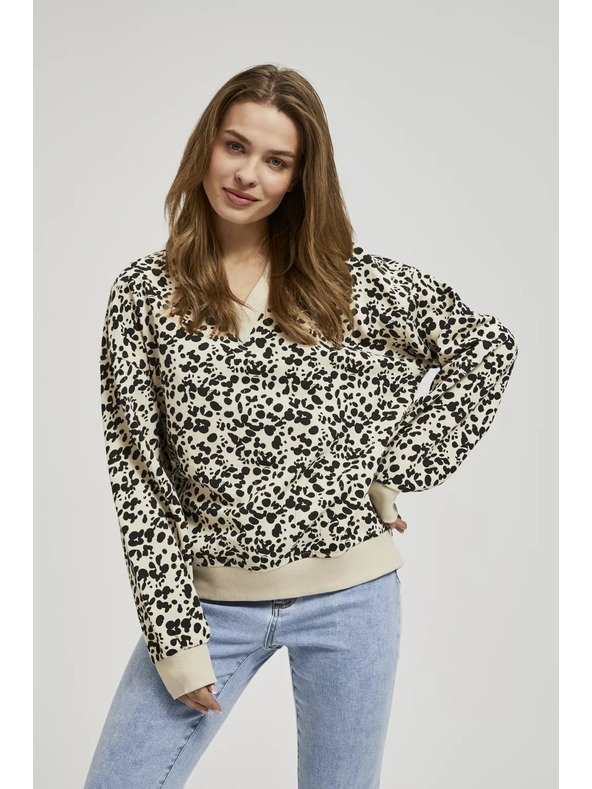 Moodo Uzorirana mikina s V-izrezom