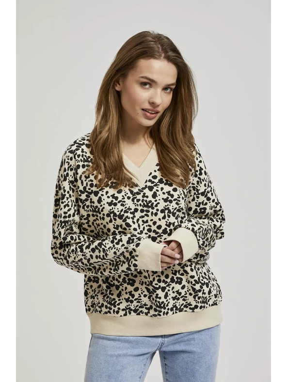 Moodo Uzorirana mikina s V-izrezom