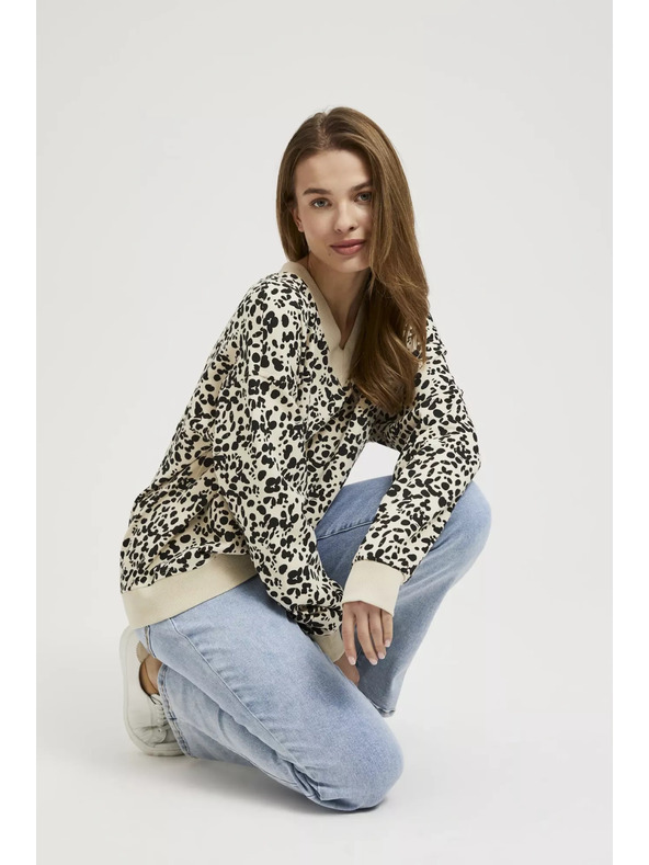 Moodo Uzorirana mikina s V-izrezom