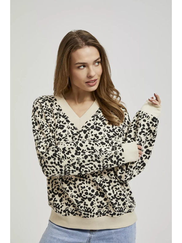 Moodo Uzorirana mikina s V-izrezom