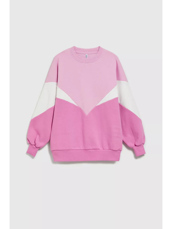 Moodo Ružičasto-bijela mikina