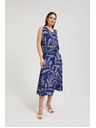 Moodo Plava uzorirana široka suknja