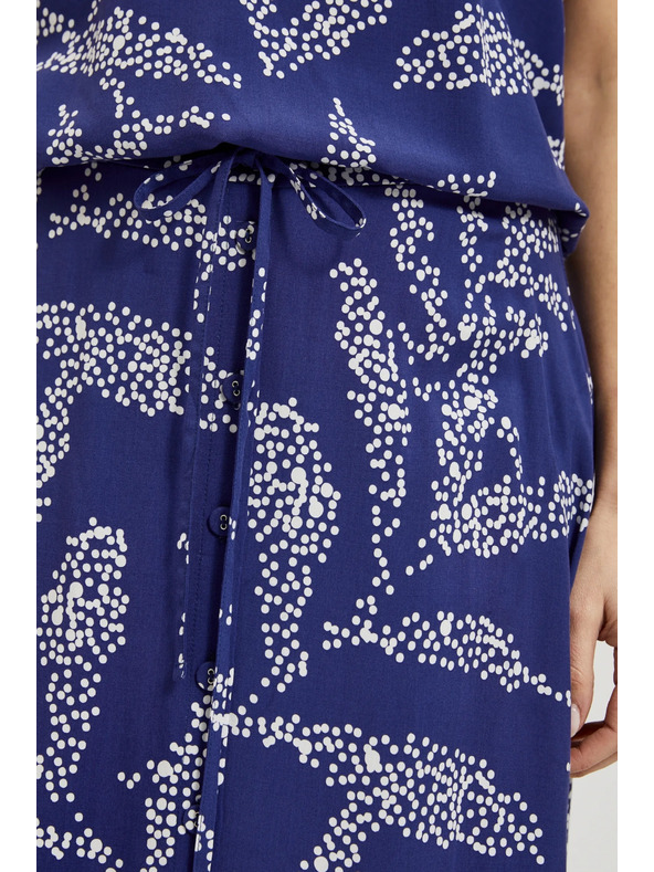 Moodo Plava uzorirana široka suknja