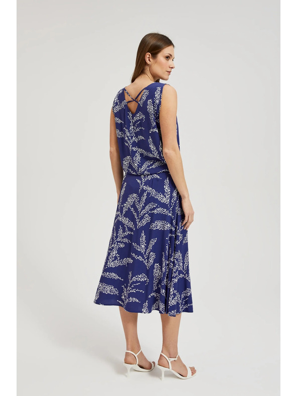 Moodo Plava uzorirana široka suknja