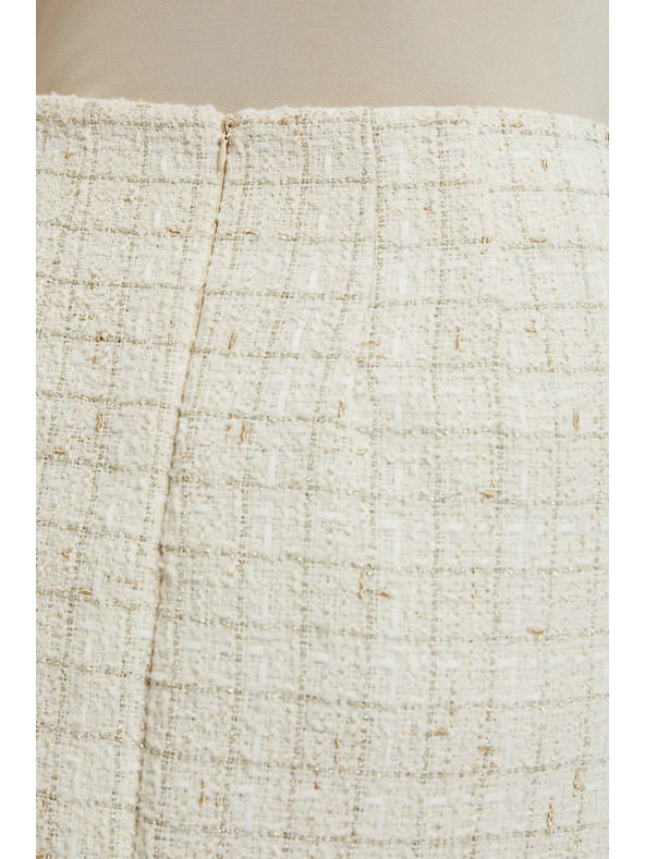 Moodo Krem uska kostkasta suknja