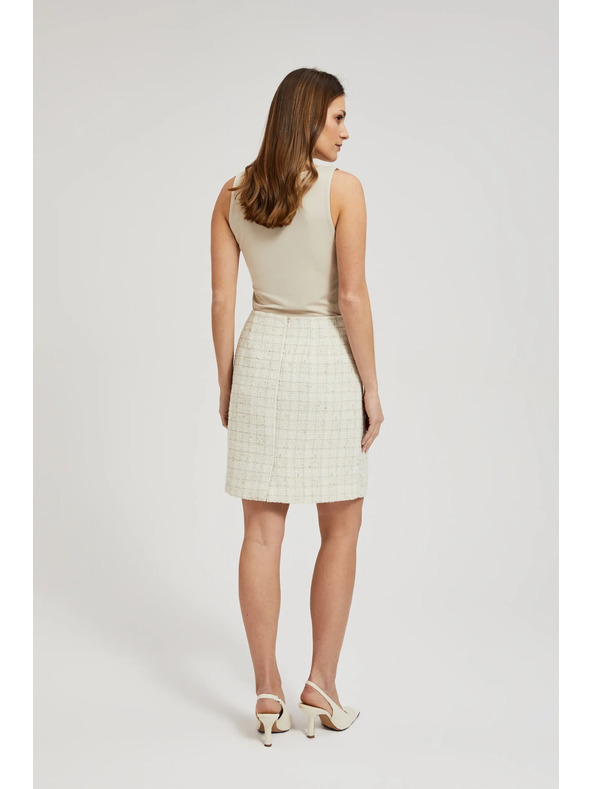 Moodo Krem uska kostkasta suknja