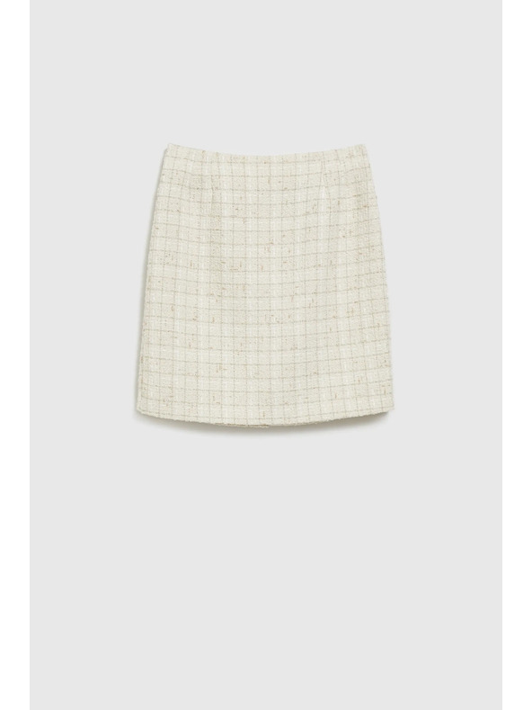 Moodo Krem uska kostkasta suknja