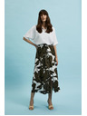 Moodo Khaki uzorirana široka suknja