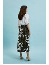 Moodo Khaki uzorirana široka suknja