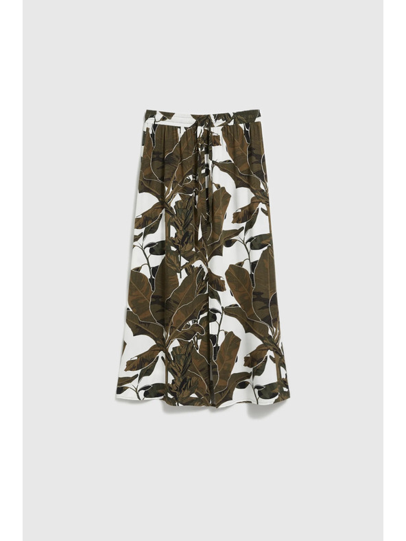Moodo Khaki uzorirana široka suknja