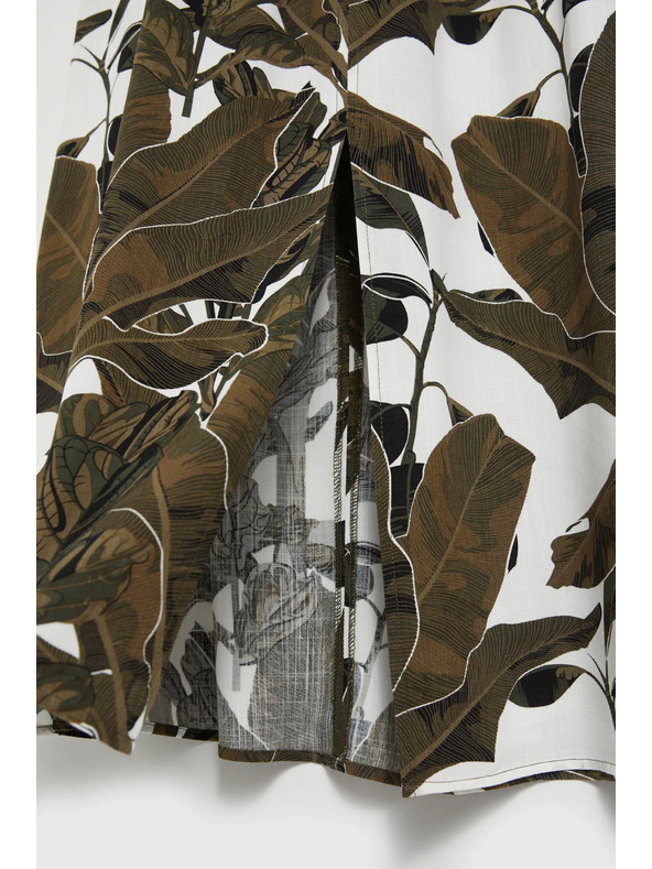 Moodo Khaki uzorirana široka suknja