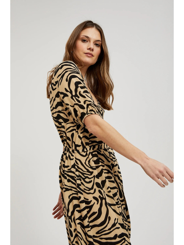 Moodo Bež uzorirana haljina