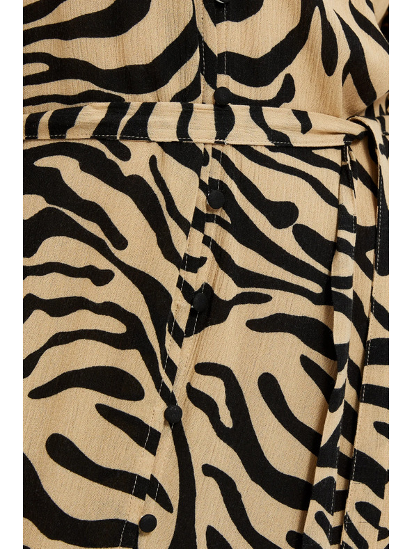 Moodo Bež uzorirana haljina